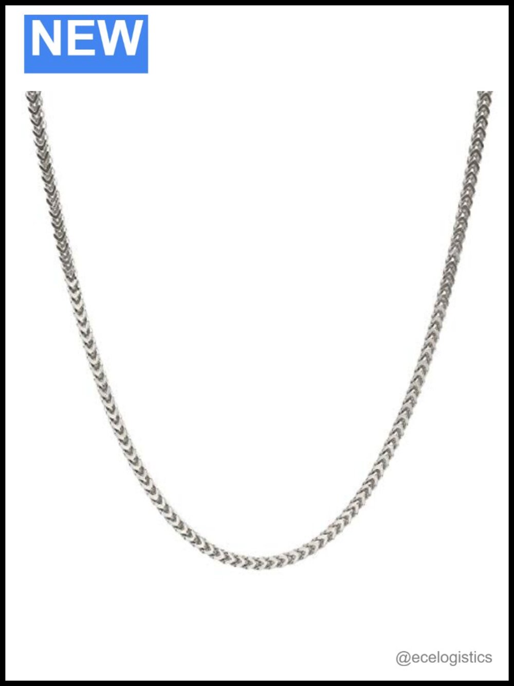 Sterling Silver 2.5mm Franco Square Box Chain Necklace 22 Inch Italy Lobster